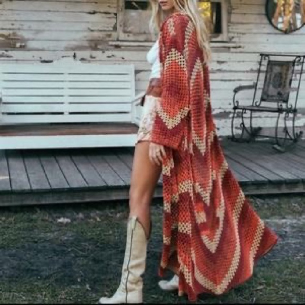 Chasing unicorns magic carpet ride crochet duster